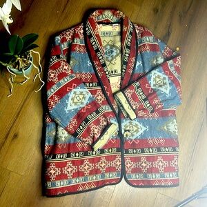 Fashion Bug Red and Blue Patterned Blazer
